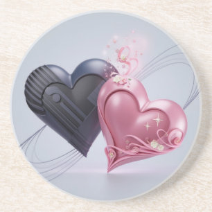 En Grès L'amour étincelle le Dessous de verre romantique