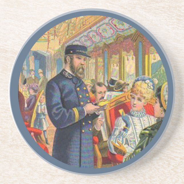 En Grès Le billet forment svp des dessous de verre (Devant)