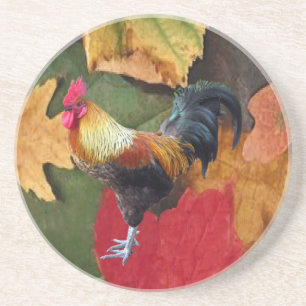En Grès Le coq laisse des dessous de verre