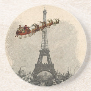 En Grès Le Dessous de verre de Noël de la Père Noël Vin