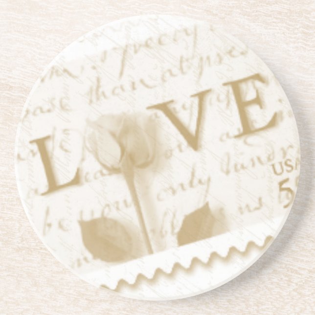 En Grès Lettre d'amour Dessous de verre (Devant)