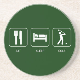 En Grès Mangez les dessous de verre de golf de sommeil