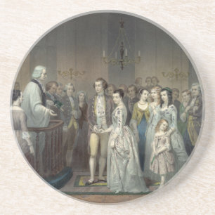 En Grès Mariage du dessous de verre George Washington