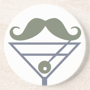 En Grès Martini Mustache dessous de verre personnalisé