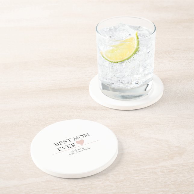 En Grès Meilleur Dessous de verre cardiaque de Maman toujo (Côté)