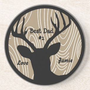 En Grès Meilleur papa #1 Vintage Buck Dessous de verre de