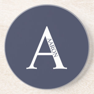En Grès Monogramme personnalisé et nom Dessous de verre de