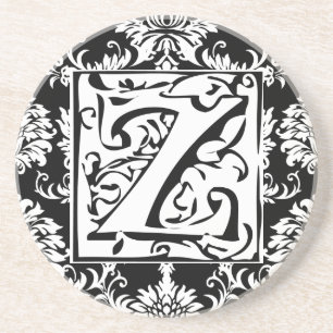 En Grès Monogramme Vintage Z Mariage Dessous de verre d'an