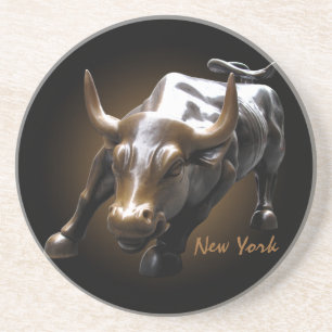 En Grès New York Dessous de verre NY Landmark Bull Souveni