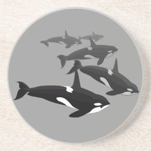 En Grès Orca Whale Dessous de verre Killer Whale Art Boiss