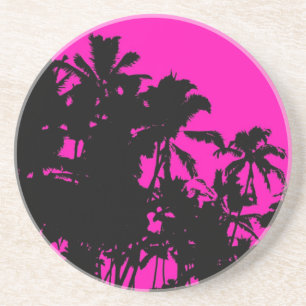 En Grès Palmier rose dessous de verre Hawaii
