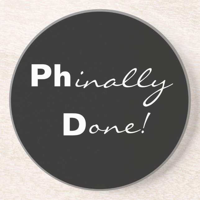 En Grès Phinally fait ! Ph.D. Dessous de verre licenciés (Devant)