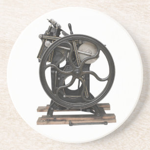 En Grès presse à lettres ancienne du dessous de verre de