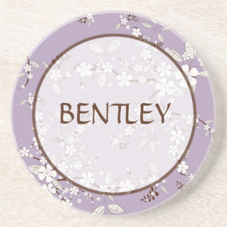 En Grès Purple Floral Personnalisé Dessous de verre de boi