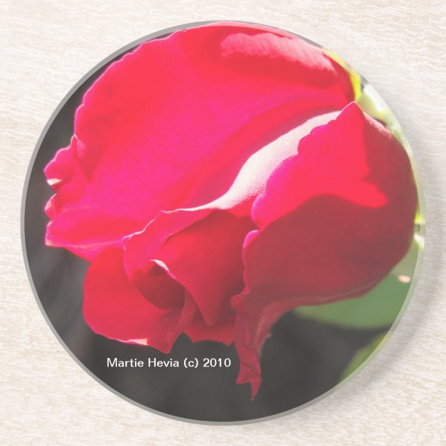 En Grès Rose rouge - Dessous de verre (Devant)