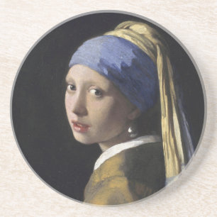 En Grès Une fille avec un Dessous de verre à perles