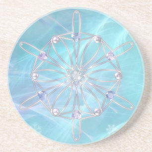 En Grès Valse des dessous de verre de flocons de neige