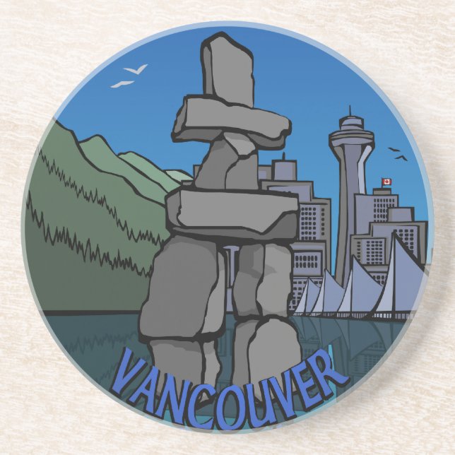 En Grès Vancouver Canada Souvenir Dessous de verre Vancouv (Devant)