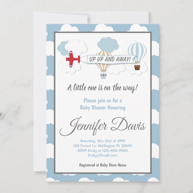 En Haut Et En Bas ! Invitation baby shower (Devant)