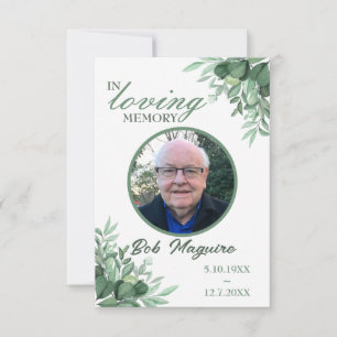 En Mémoire Amoureuse Feuilles verts Photo carte fu