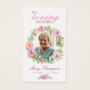 En Mémoire Amoureuse Floral Photo Funeral Prayer C