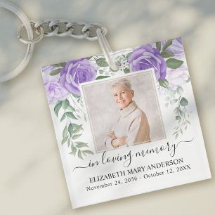 En Mémoire Amoureuse Photo Purple Floral Memorial
