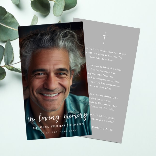 En mémoire d'amour Faded Photo Funeral Prayer Card (Créateur téléchargé)