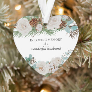 En Mémoire d'amour Rose blanche Pine cônes forme c