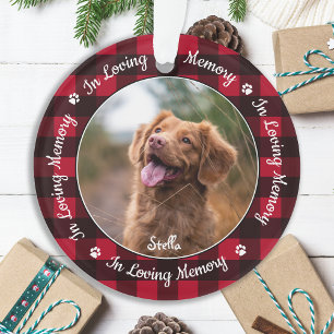 En mémoire d'amour Rouge Plaid Chien Photo Animal