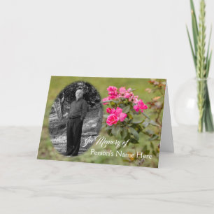 En mémoire de la carte avec Roses et photo
