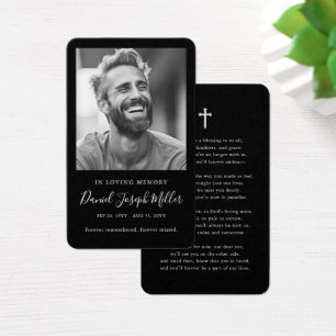 En mémoire Photo Funérailles Cartes de prières com