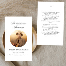 En Memoria | Beerdigungsfotokarte auf Spanisch