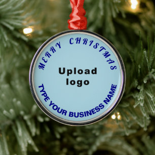 En Métal Affaires Noël bleu clair ornement rond