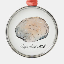 Aquarelle Clam Seashell Beach Ornement