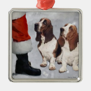 En Métal Basset Hound Cadeaux de Noël Ornement