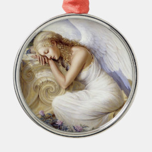 En Métal bel ornement blanc d'ange