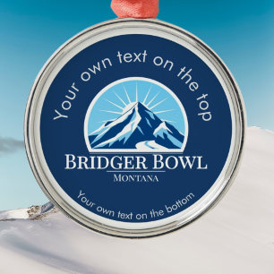 En Métal Bridger Bowl Montana médaille de ski ornement méta