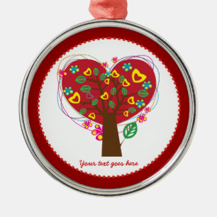 En Métal Coeur amour arbre Saint Valentin ornement personna