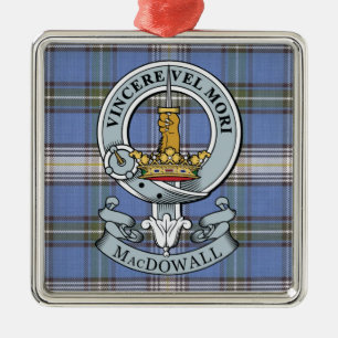 En Métal Crête de MacDowall + Ornement de prime de tartan