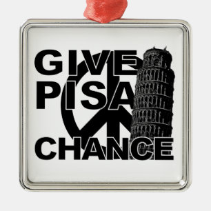 En Métal Donnez à Pisa Chance ornement
