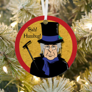 En Métal Ebenezer Scrooge Bah ! Humbug ! Ornement métalliq