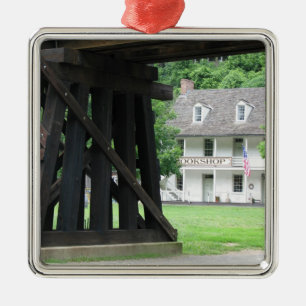 En Métal Harpers Ferry WV Librairie & Railroad Ornement