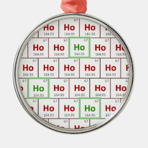 En Métal "Ho Ho Ho" ornement de Tableau périodique de