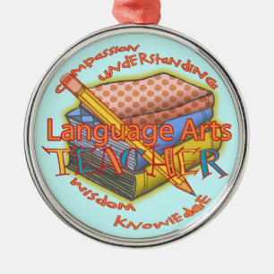 En Métal Langue Arts Professeur de luxe ornement rond