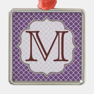 En Métal Lavande Quarterfoil Latti Monogramme Ornement