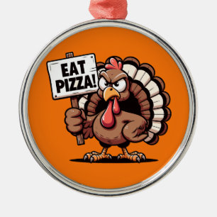 En Métal Manger Pizza Turquie Ornement