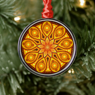 En Métal Novembre Birthstone Topaz Mandala Ornement