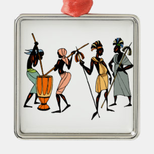 En Métal Ornement accrochant de style tribal africain