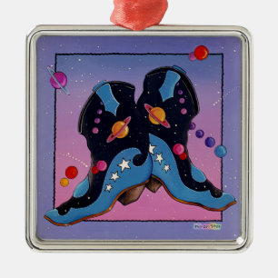 En Métal Ornement - Bottes de cowboy de minuit