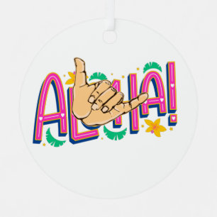 En Métal Ornement d'Aloha Hawaii